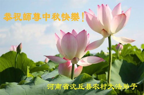 Image for article Falun Dafa Practitioners in the Countryside Wish Master Li Hongzhi a Happy Mid-Autumn Festival (26 Greetings)