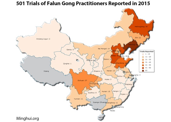 Image for article Minghui Human Rights Report 2015: 501 New Trials of Falun Gong Practitioners