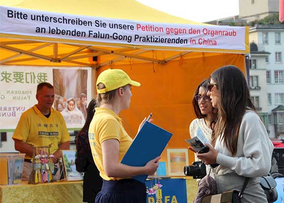 Image for article Zurich, Switzerland: Locals Condemn the Persecution of Falun Dafa in China