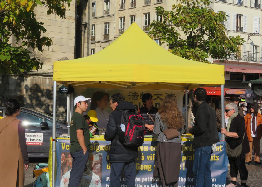 Image for article Paris, France: Public Condemns CCP’s Persecution of Falun Dafa