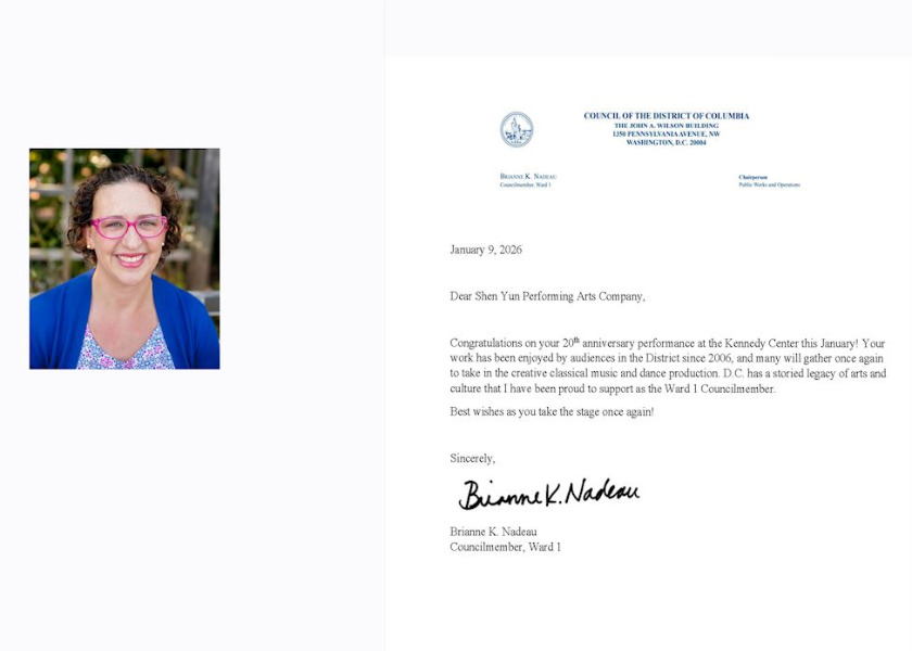 Image for article Washington, DC: Councilmember Congratulates Shen Yun on Upcoming Shows at the Kennedy Center